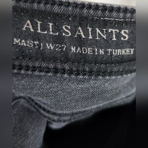 All Saints Black Denim Distressed Jeans. Size 27.